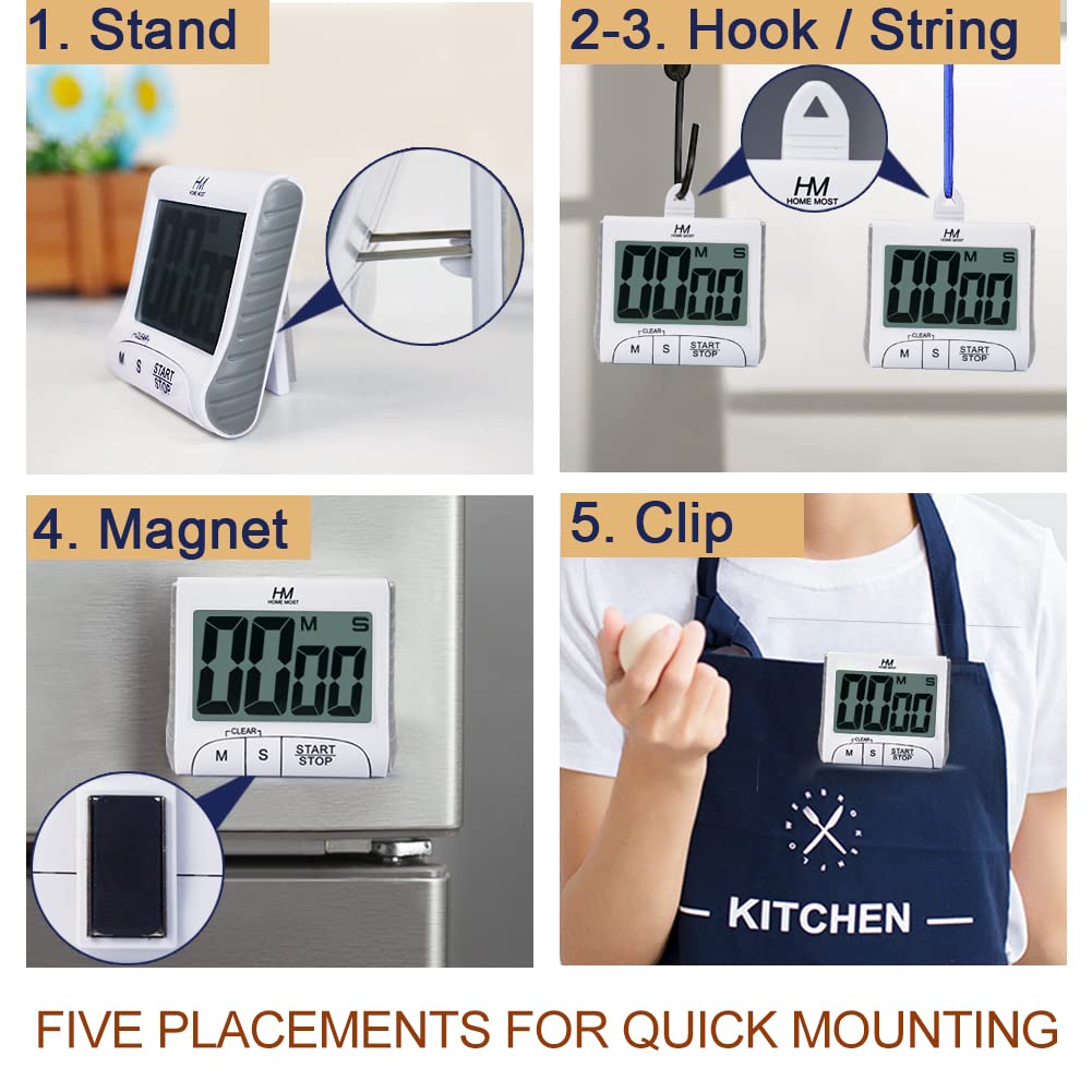HOME MOST timer with magnetic back sticks to fridge for easy reminders.