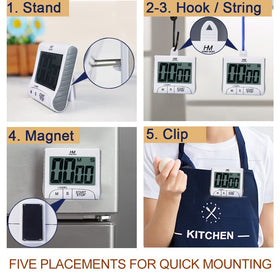 HOME MOST timer foldable hook offers wall or lanyard placement for on-the-go timing.