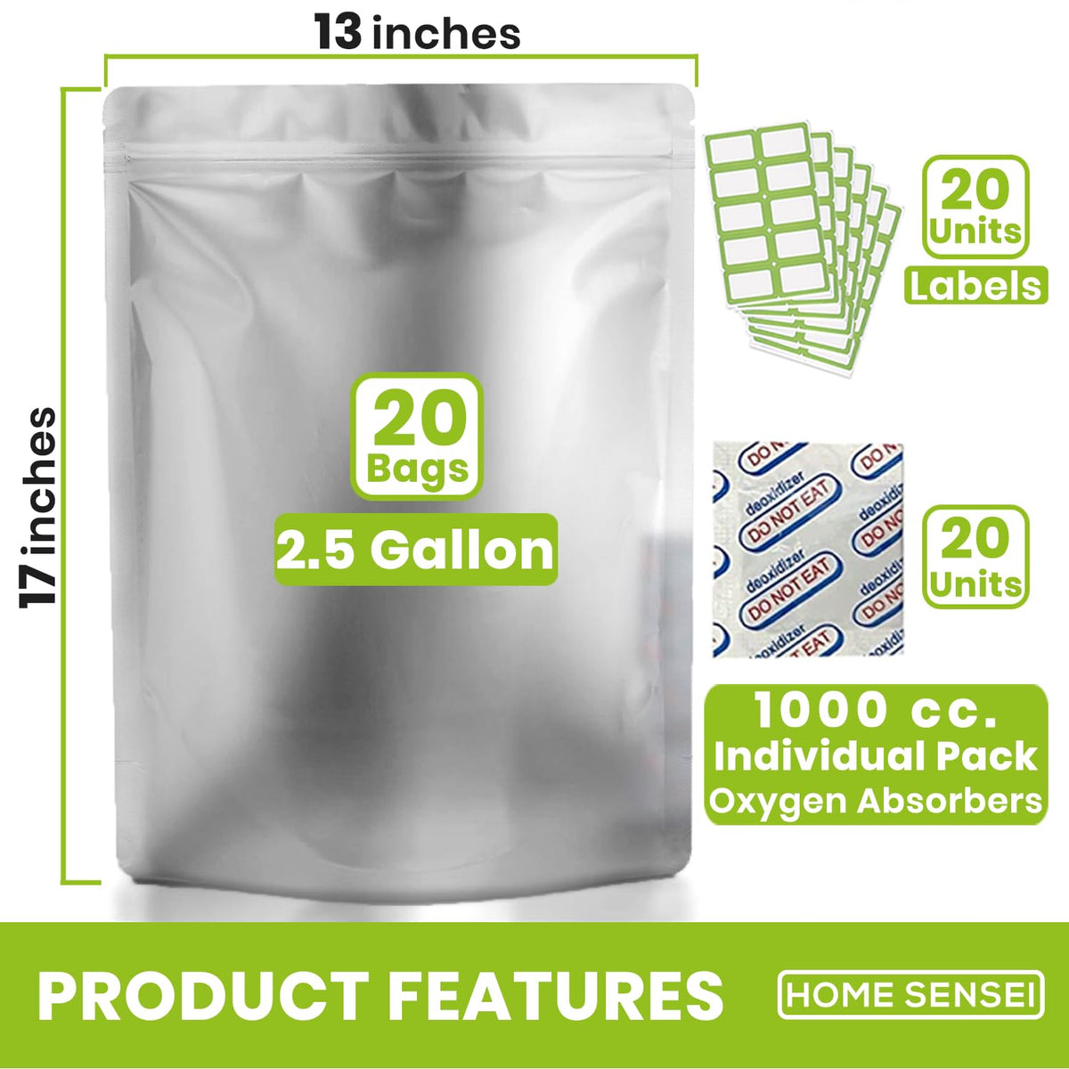 Home Sensei 1000cc oxygen absorbers for freshness