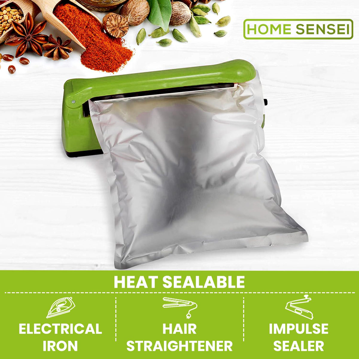 Home Sensei 400cc oxygen absorbers help reduce moisture.