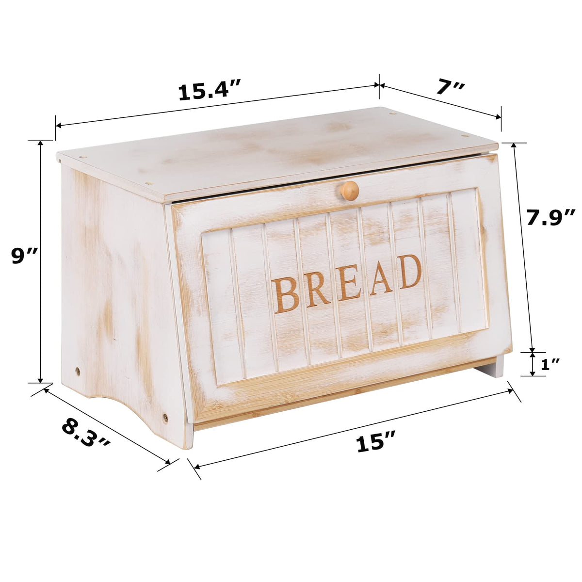 HOMEKOKO Bread Box inside storage shows roomy capacity for bread, rolls, and muffins