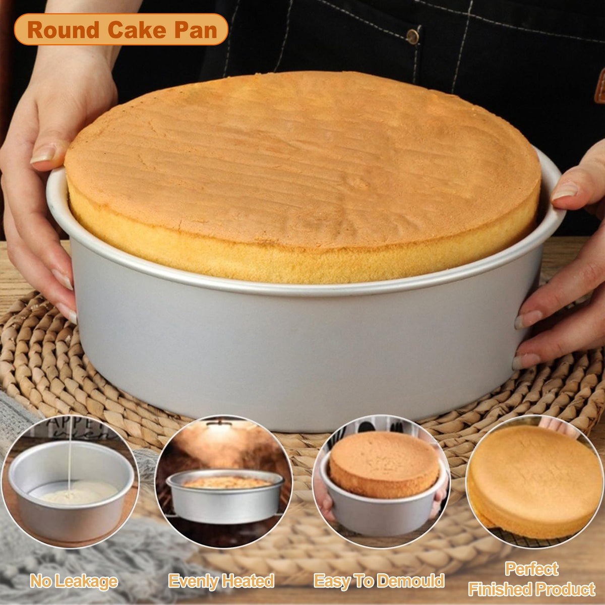 HomeMall dishwasher-safe cake pan for easy cleanup.