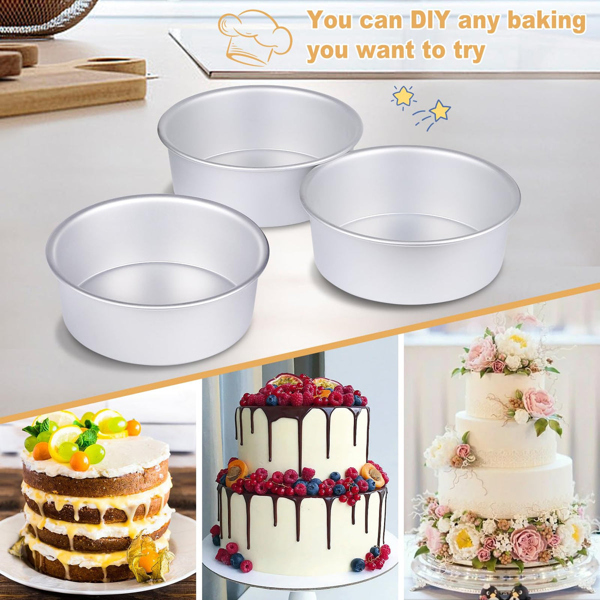 HomeMall non-stick aluminum surface, for easy release and quick cleanup during baking.