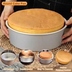 HomeMall round cake pan set 10-inch view, perfect for larger celebrations and multiple servings.