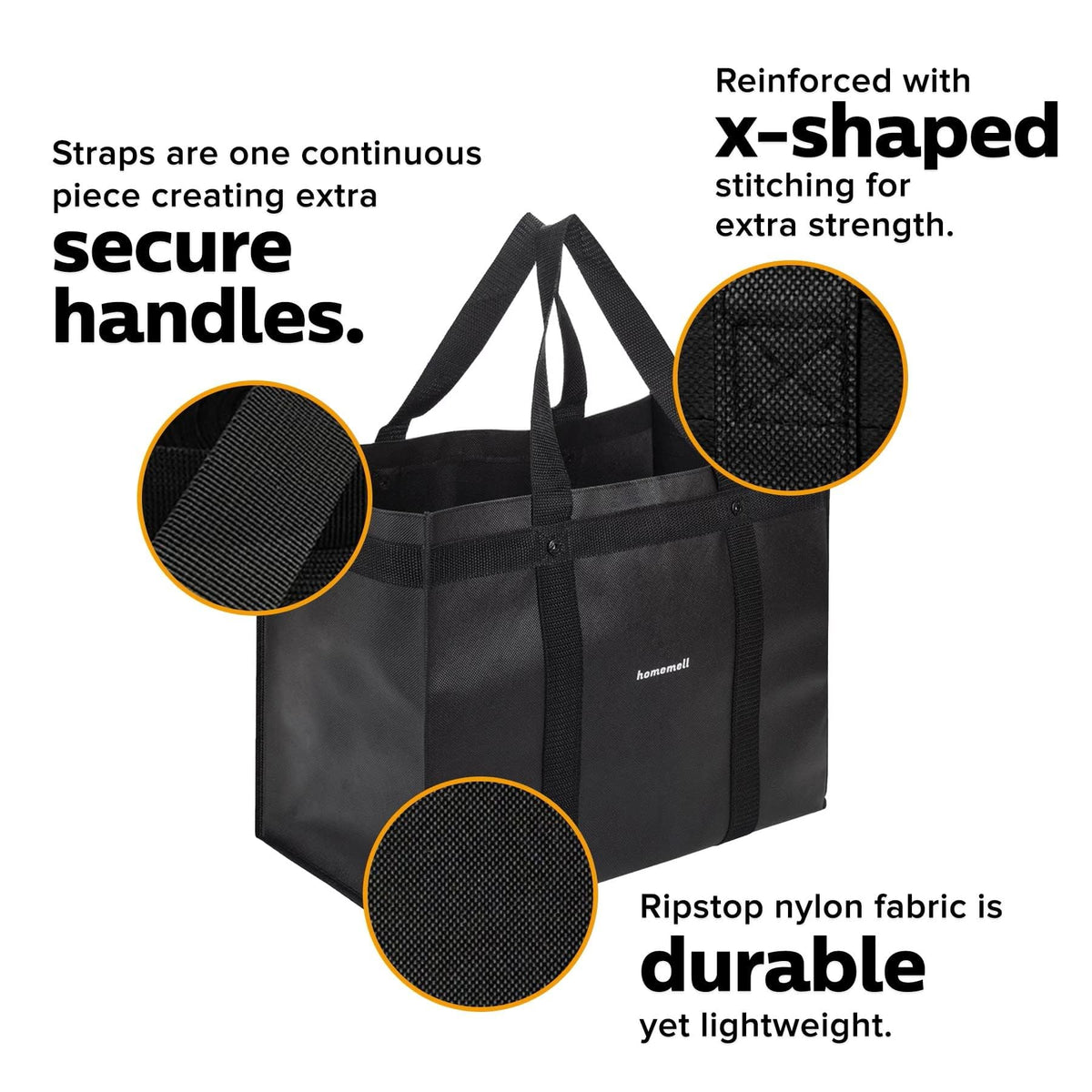 Homemell versatile bags ideal for groceries, camping, and beach trips.