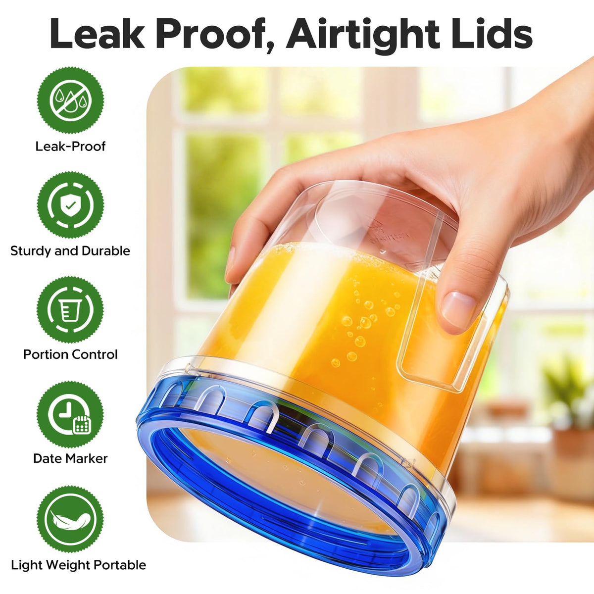HOMETALL 17 oz container with twist-top lid for easy portion control.
