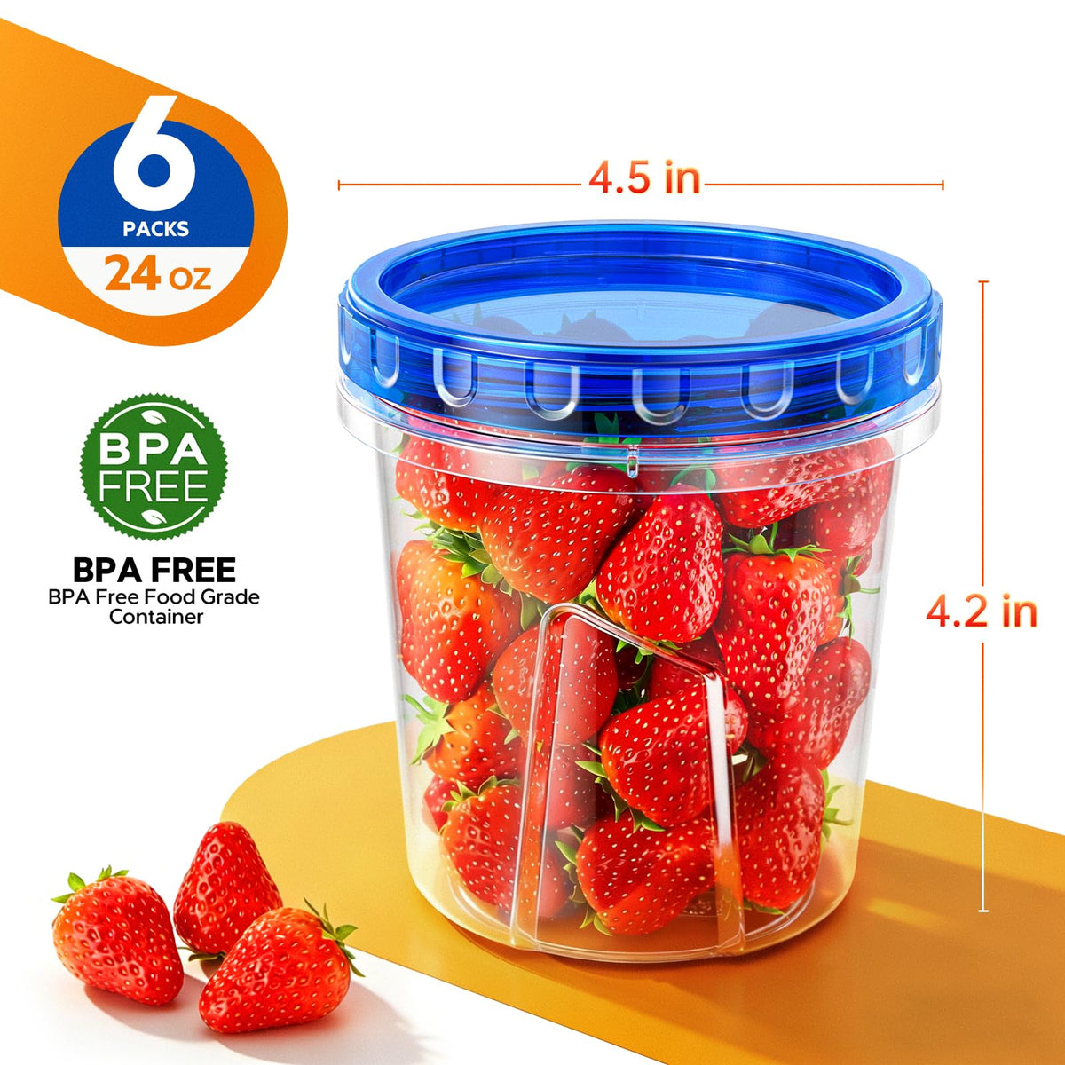 HOMETALL 6-pack freezer containers stackable design saves freezer space