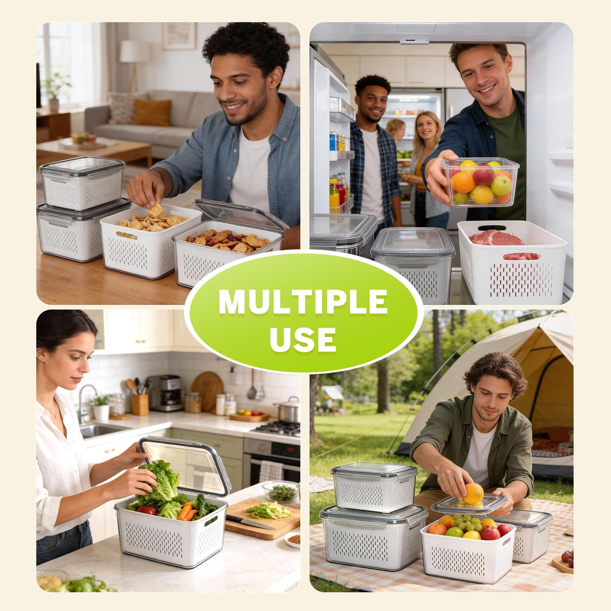 HOMETALL varied capacities fit fruits, vegetables, and berries
