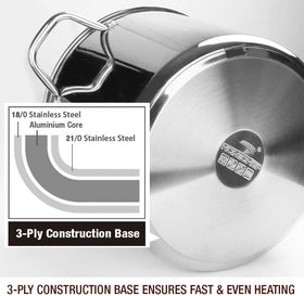 HOMICHEF heat-resilient, cool-touch handles stay comfortable during stovetop use.