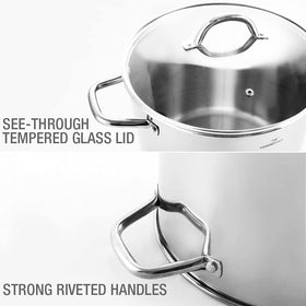 HOMICHEF induction-compatible stockpot for versatile cooking options.
