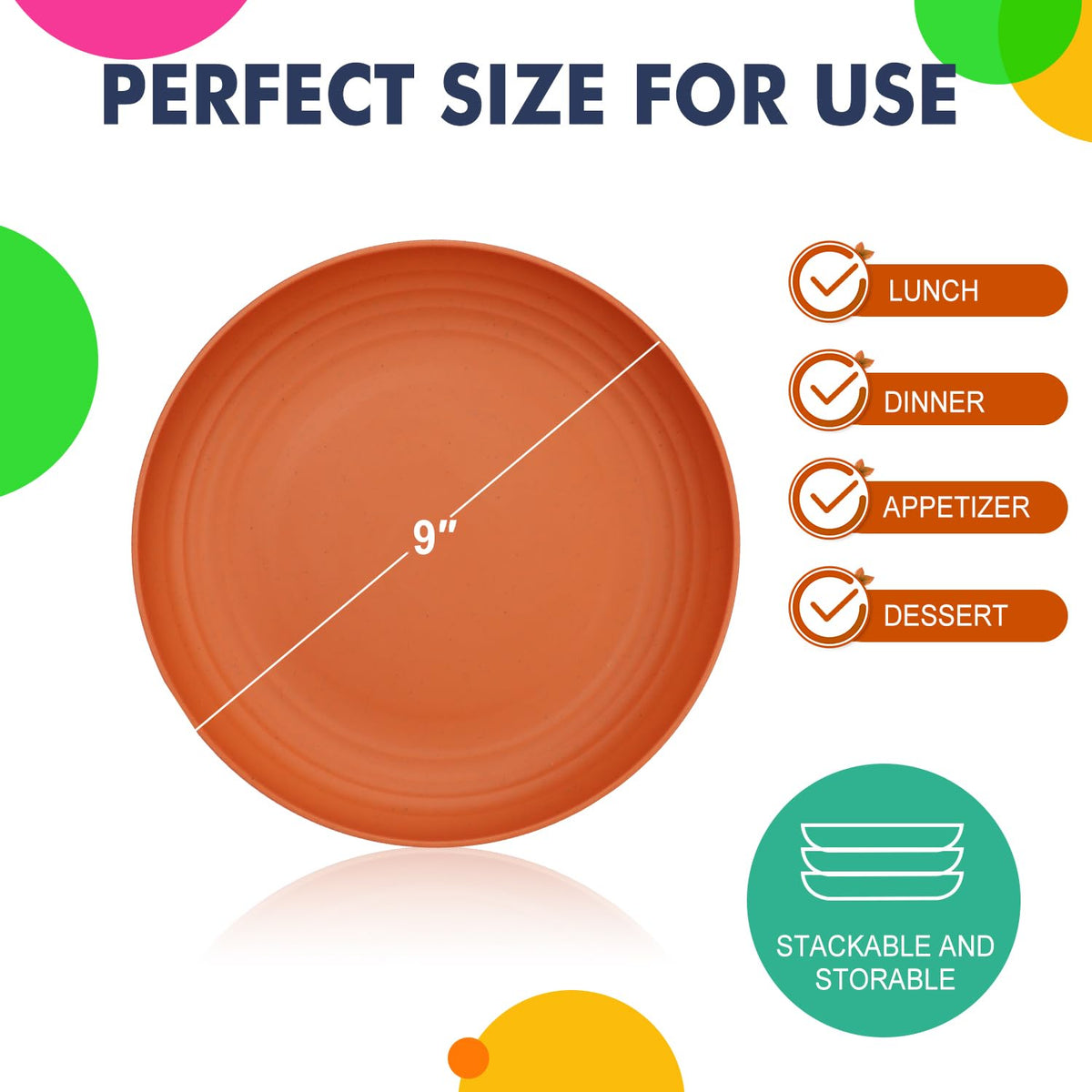 Homienly wheat straw plates with matte finish offer a safe, sturdy dining experience for families.