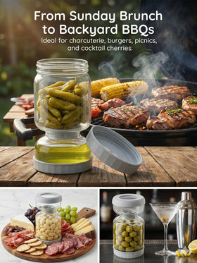 Homnoble fridge-ready jar stores olives and peppers neatly without mess
