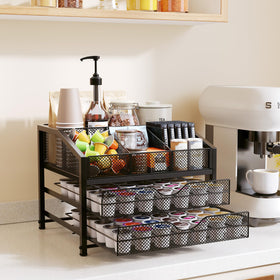 Homsorout coffee bar organizer stirrer drawer; keeps utensils organized and accessible.