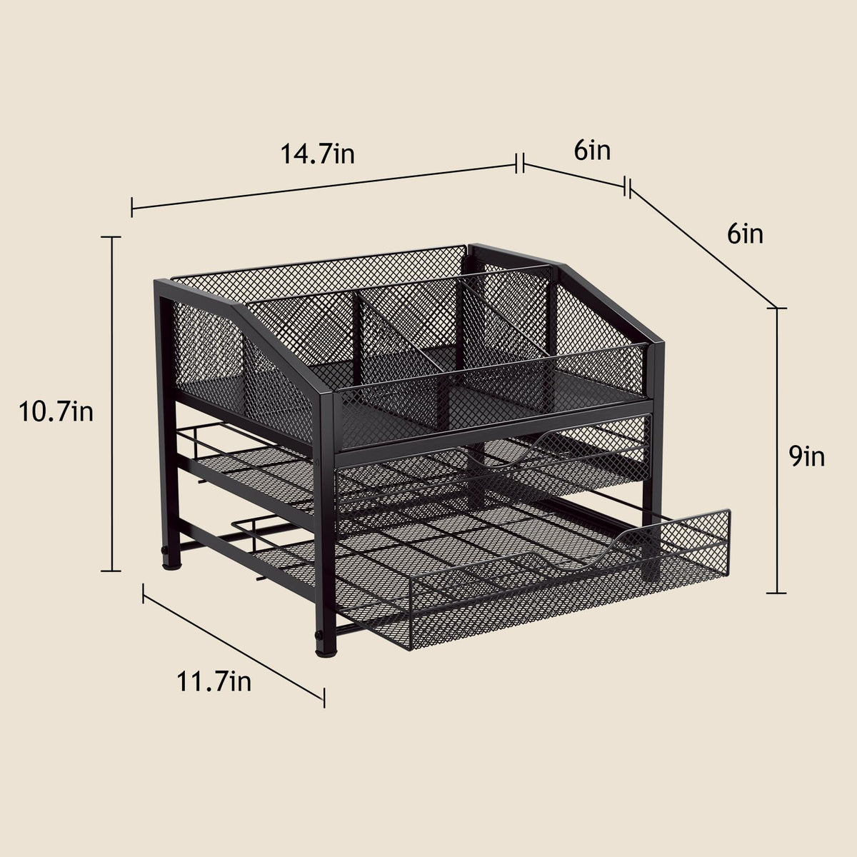 Homsorout coffee bar organizer syrup area; keeps flavor enhancers neatly within reach.