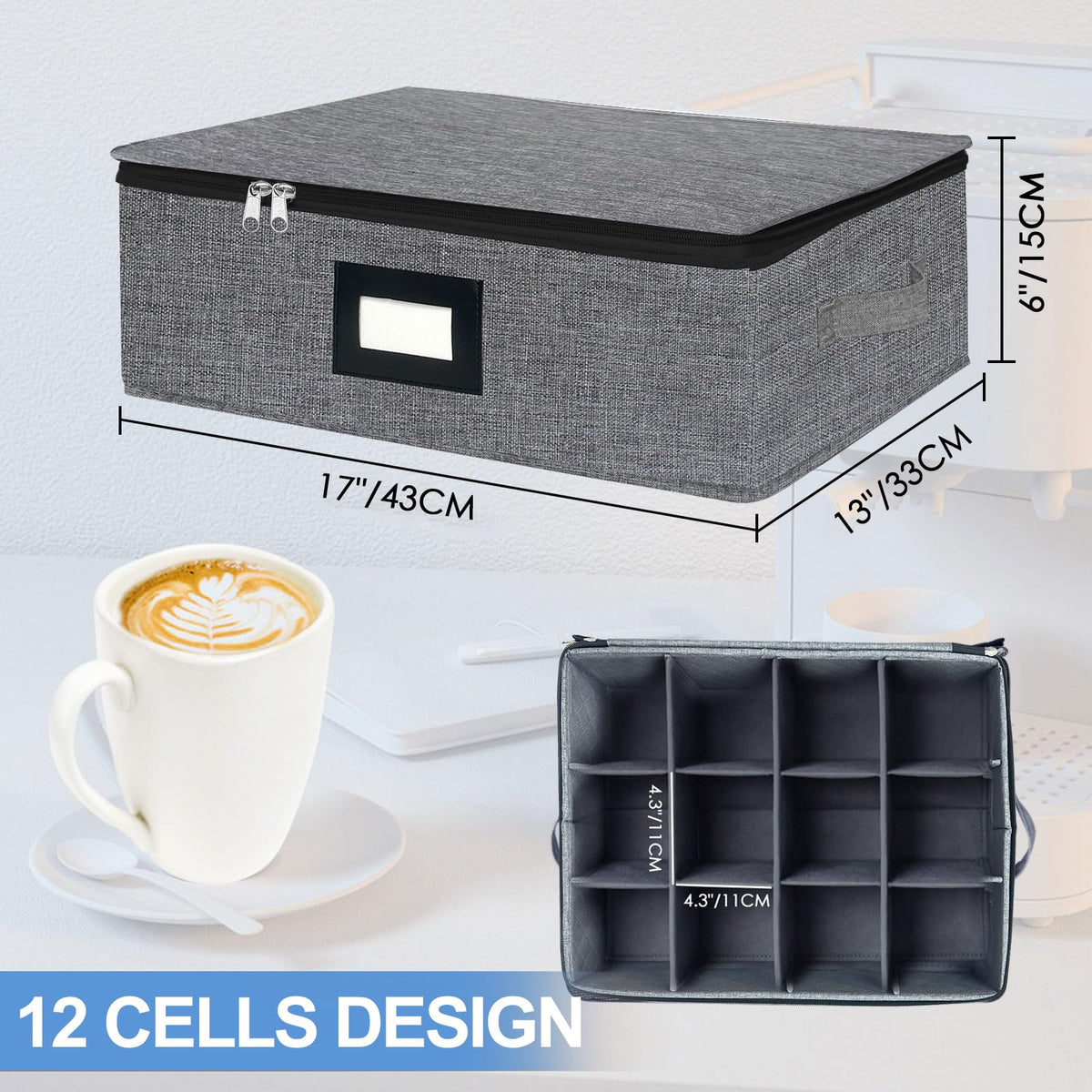 Homyfort box lid with two-way zipper secures contents
