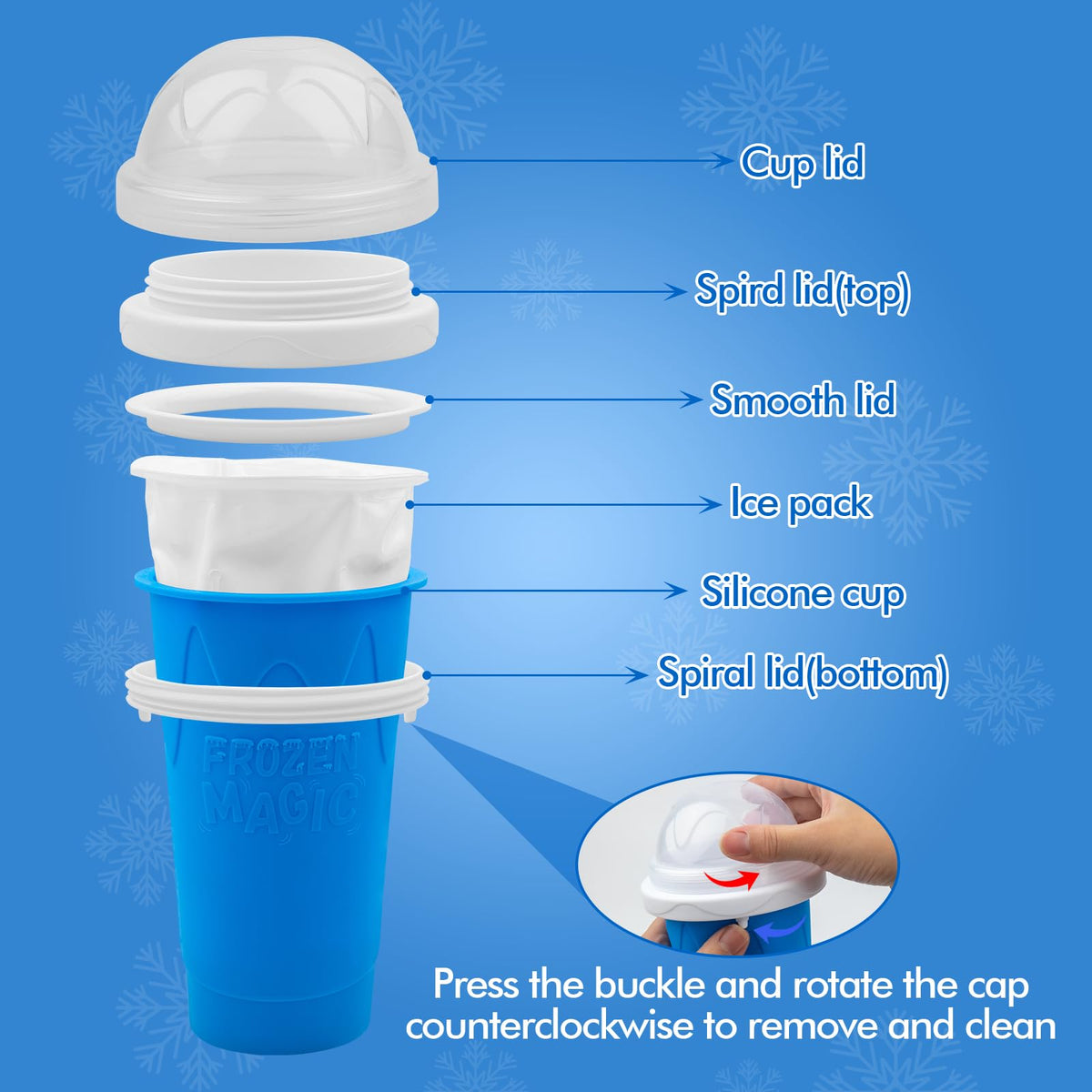 Honbuty Slushie Cup detachable straw and spoon for versatile sipping