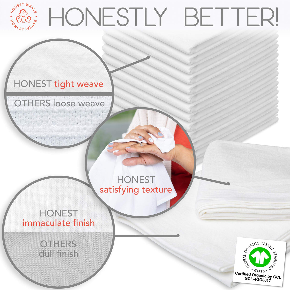 HONEST WEAVE flour-sack-towel hanging loop for easy drying and storage