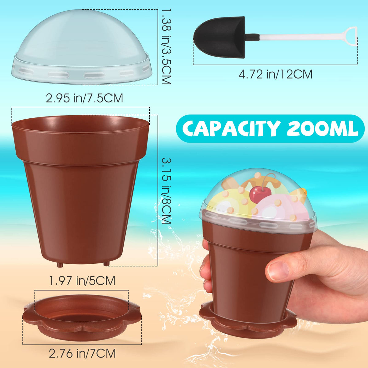 Honeydak 200 ml cup with clear lid for visible portions.
