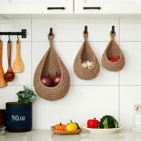 Honeydak potato onion storage set creates a cozy cottagecore pantry display.