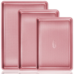 HONGBAKE baking sheet set with diamond texture for even browning