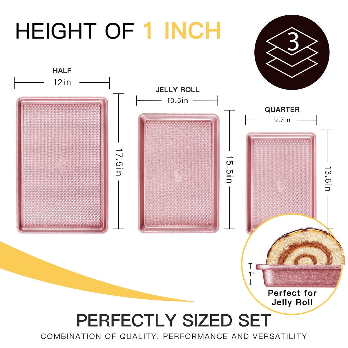 HONGBAKE jelly roll pan 15x10 suitable for roll cakes