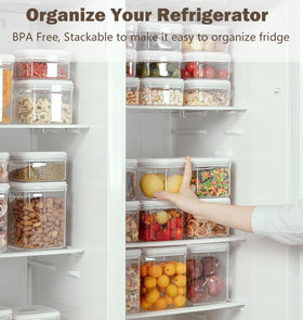 Hontent stackable container with anti-slip base maximizes cabinet space.