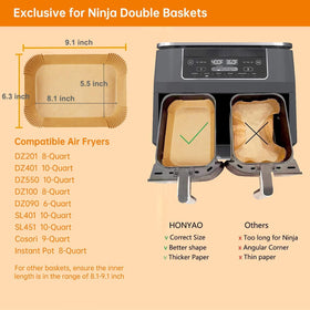 HONYAO liner fits Cosori 9Qt basket and prevents sticking.