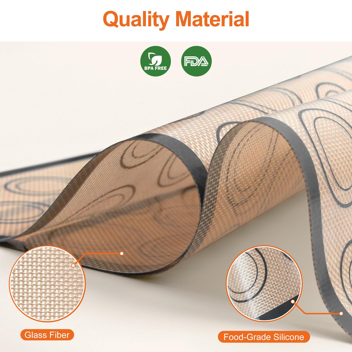 HOOMIL non-stick mat shown for easy hand-clean after baking