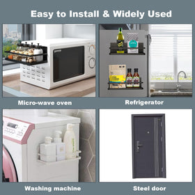 Hoopoton kitchen organizer steel rack offers durable magnetic storage.