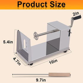Hoqqf Twisted Potato Slicer base stability highlights non-slip feet preventing slips during use.
