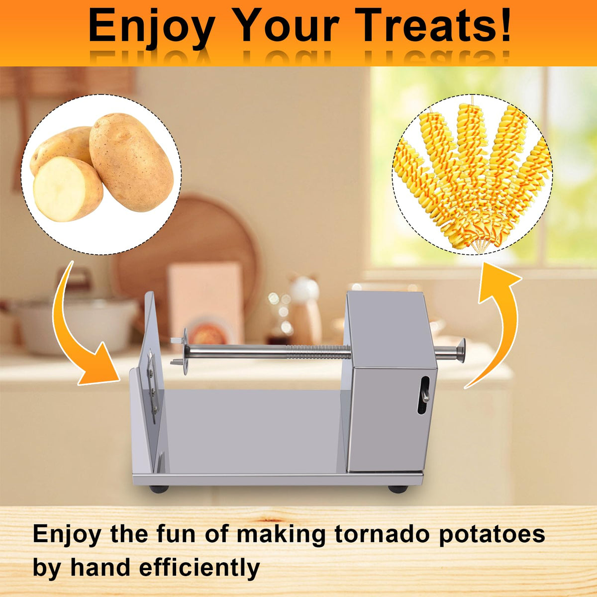 Hoqqf Twisted Potato Slicer easy-clean design rinses quickly under running water.