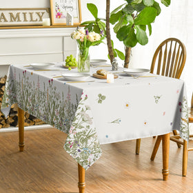 Horaldaily floral tablecover in a picnic setting under sunlit shade
