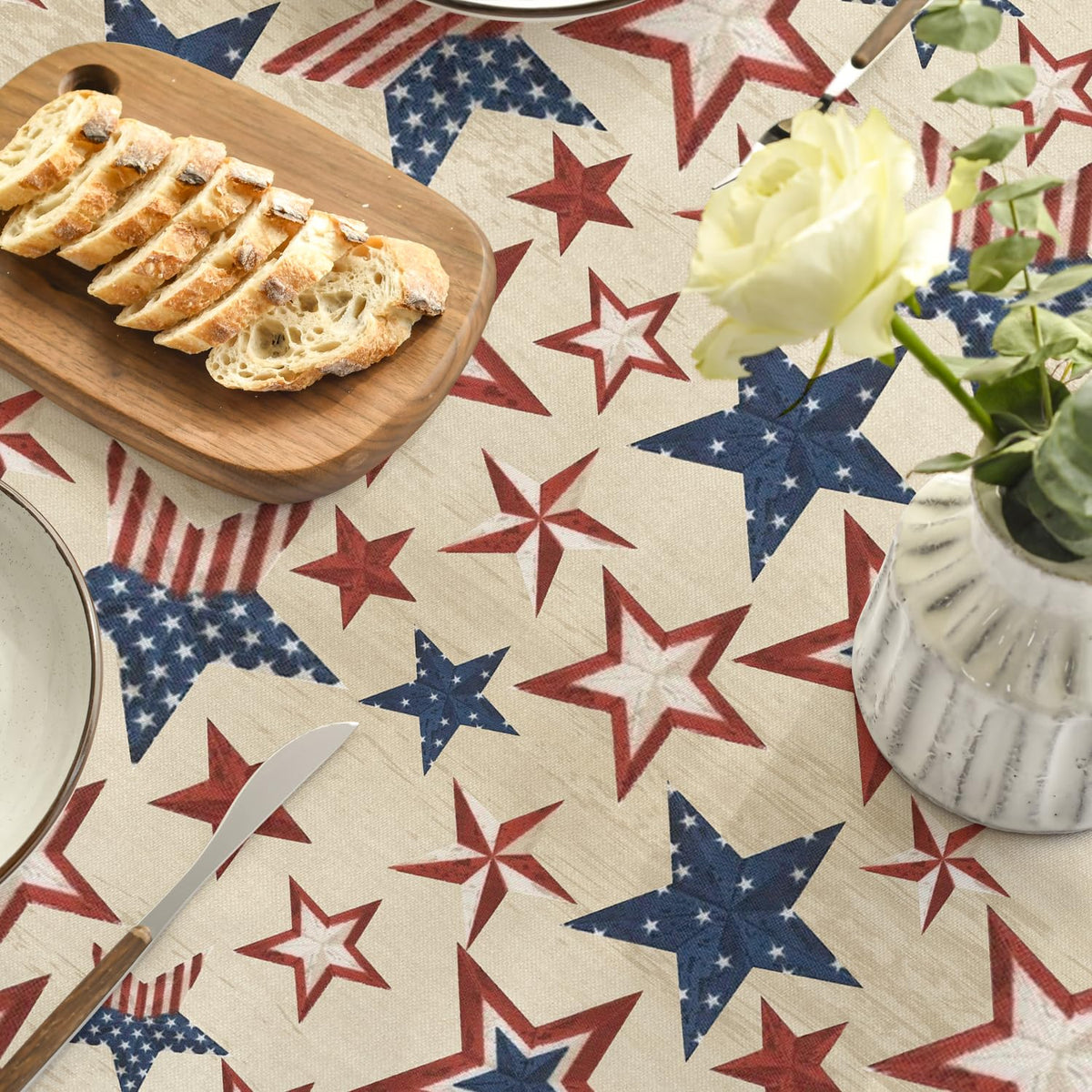 Horaldaily multi-color home decor tablecloth adds rustic charm to any table.