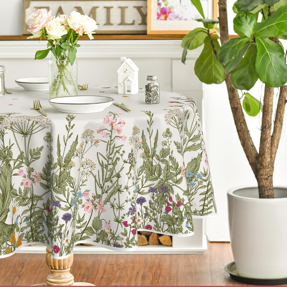 Horaldaily floral table cover enhances party decor colors