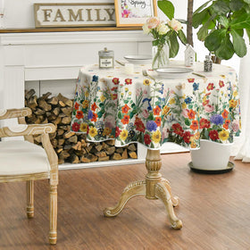 Horaldaily tablecloth protects surfaces during gatherings from spills.