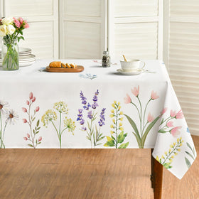 Horaldaily Spring Summer Tablecloth with watercolor flowers brightens dining occasions