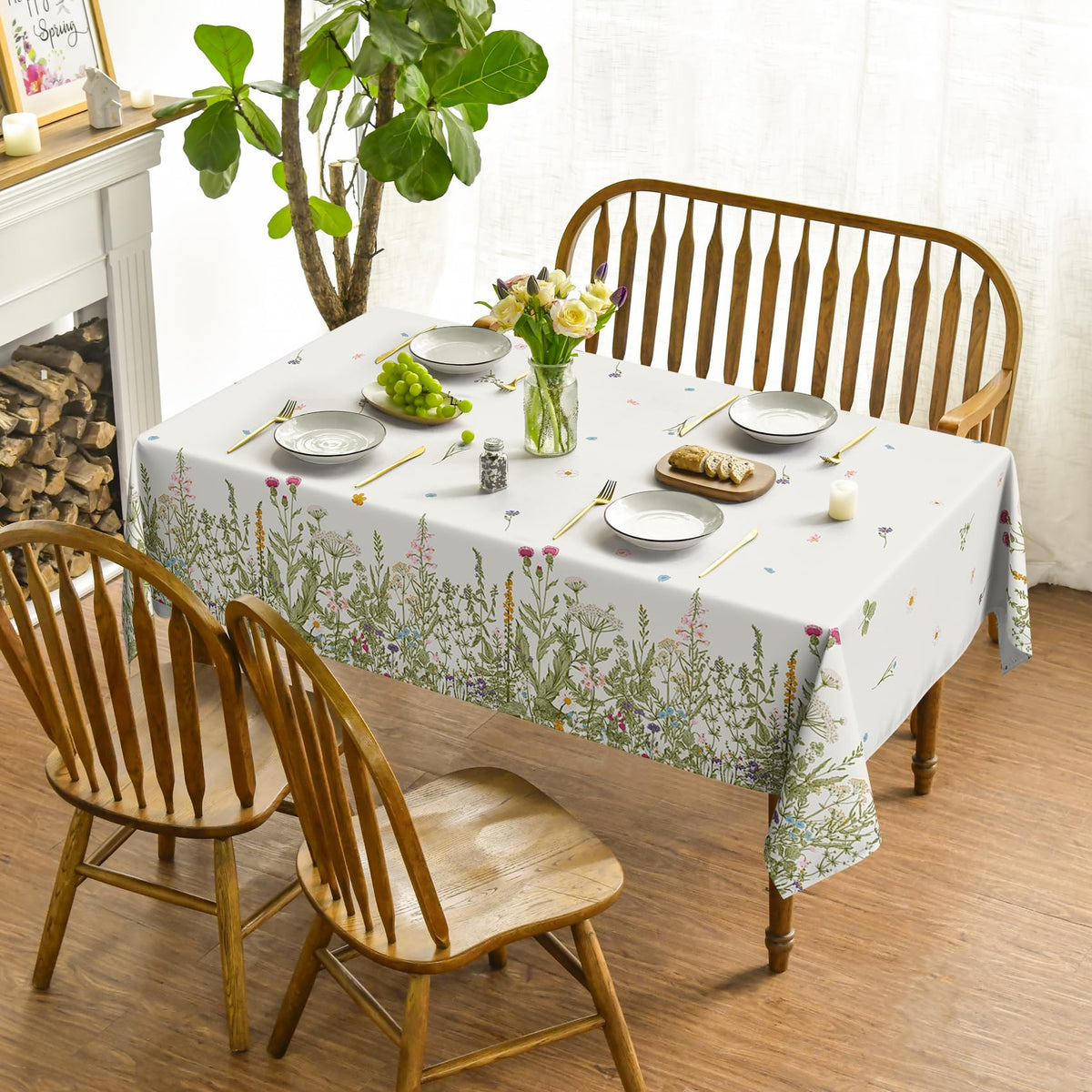 Horaldaily spring-summer tablecloth on a dining table enhances mood for gatherings
