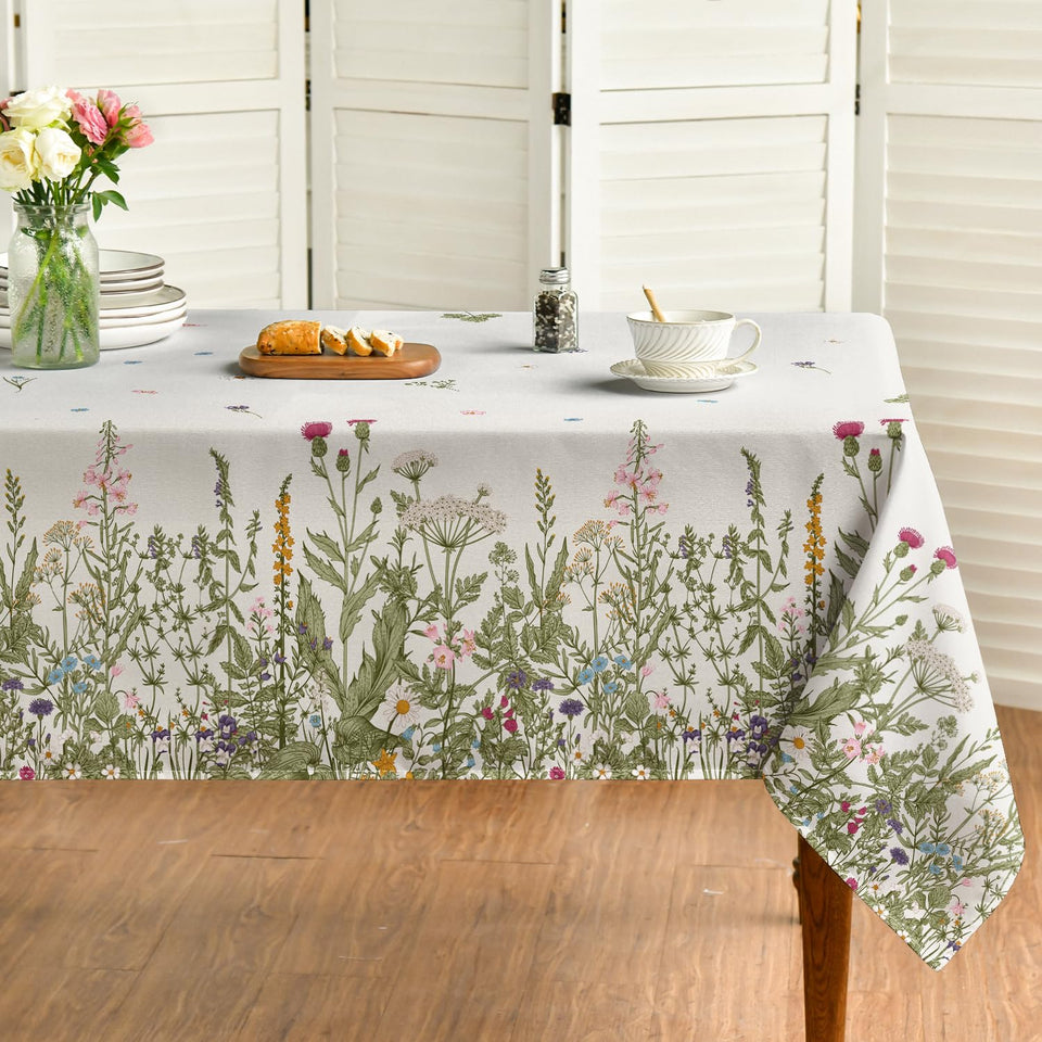 Horaldaily wild-flowers pattern tablecloth for festive dining ambiance