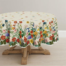 Horaldaily spring tablecloth with watercolor floral print for elegant dining.