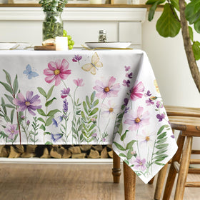 Horaldaily Spring Tablecloth stitching detail emphasizes durable edges and quality.