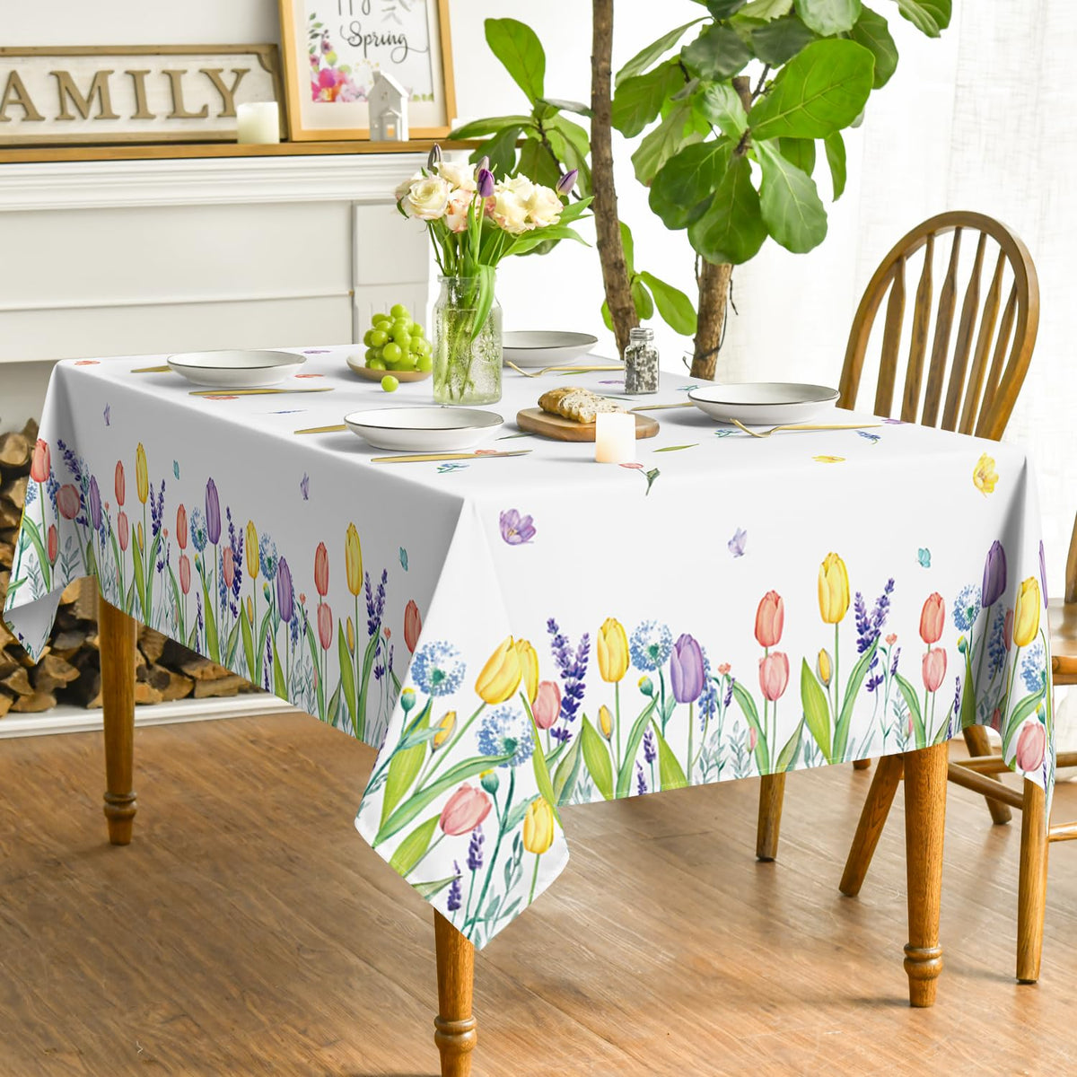 Horaldaily Tulip Lavender floral design brightens spring dining settings.