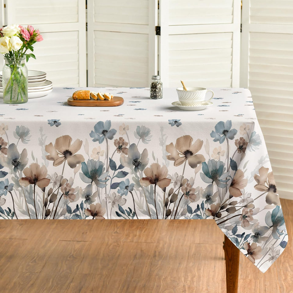 Horaldaily Vintage Tablecloth on a dining setup with elegant floral accents