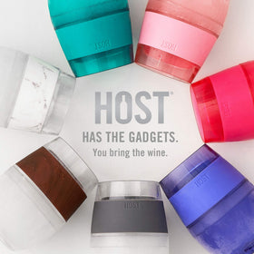Bordeaux-shaped Host Wine Freeze Cup for familiar stemless feel.