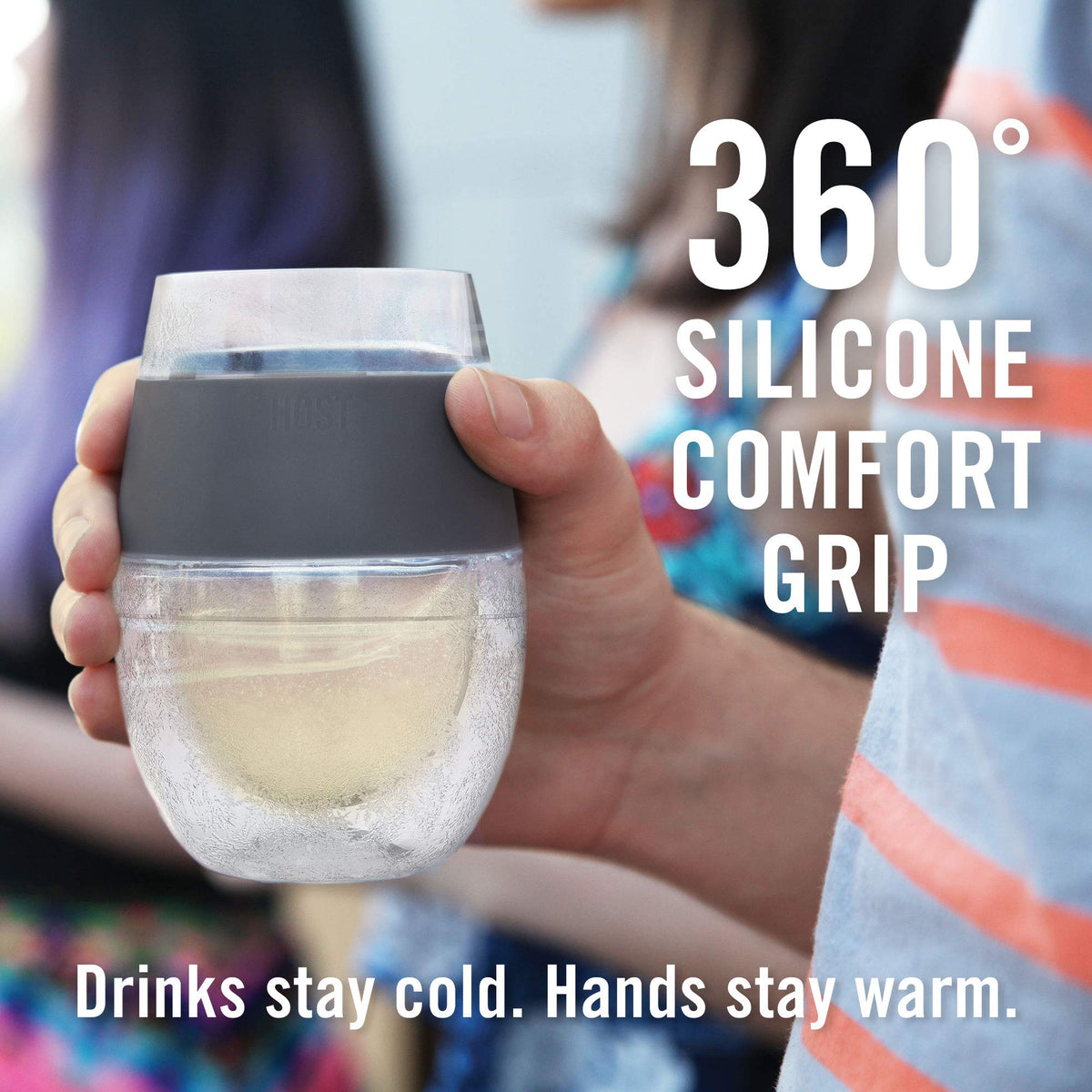 Durable BPA-free plastic is ideal for outdoor wine moments with Host cups.