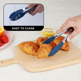 Hotec mini silicone tongs blue great for buffet serving