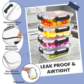 Stackable HOTEC glass containers maximize fridge space and reduce clutter