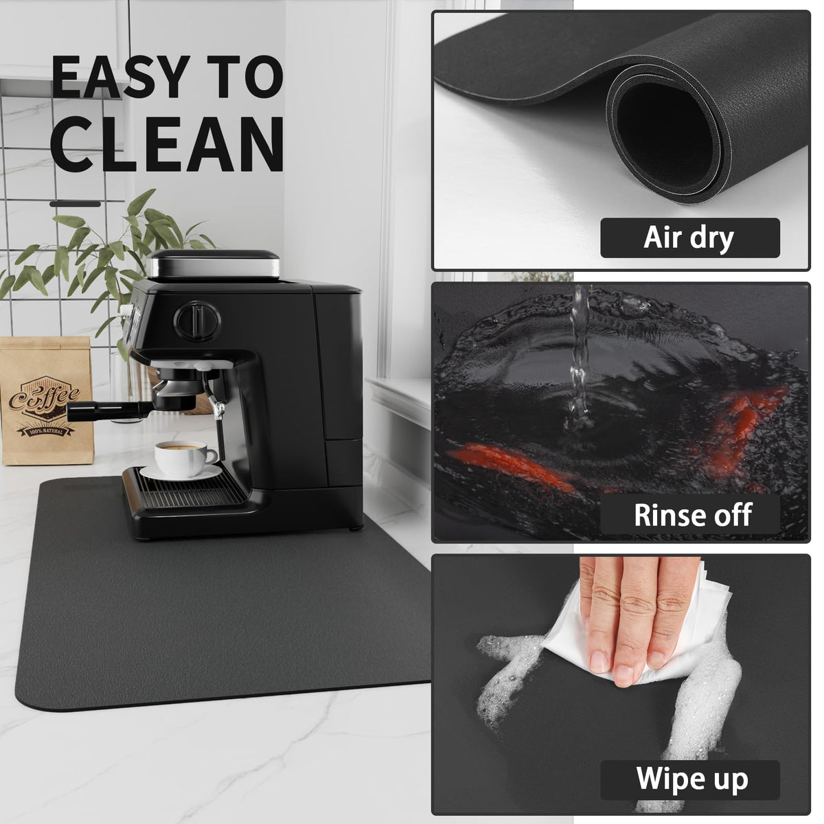 HotLive drying pad for cups and mugs on kitchen countertops.