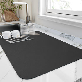HotLive 16x20 dish drying mat with heat-resistant back protects counters and absorbs moisture.