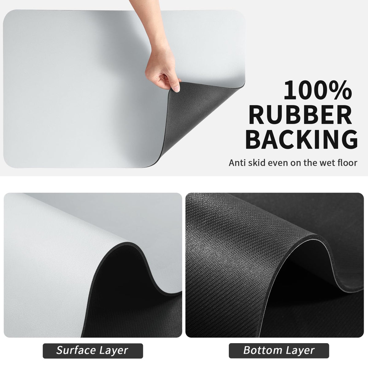 HotLive dish mat features heat-resistant backing protecting countertops.