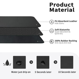 HotLive mat with non-slip rubber backing keeps cups stable during drying.